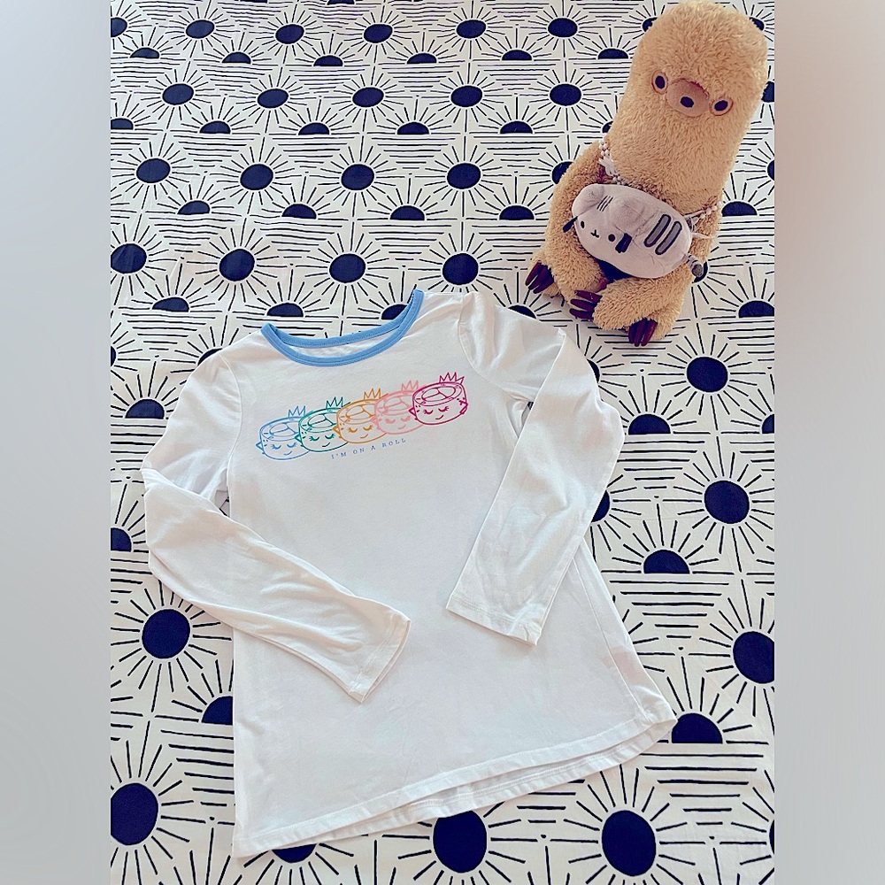 Cute Girl’s Sushi Print L/S Cotton Tee (Sz 10) FINAL PRICED ITEM